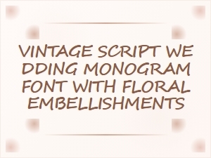 Vintage Script Wedding Monogram with Floral Embellishments